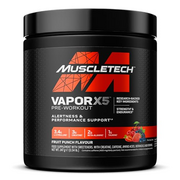 MuscleTech Vapor X5 Pre Workout Powder, Energy Drink with 3g Creatine Monohydrate Powder, Beta Alanine, Alertness and Performance with Caffeine, 30 Servings, 252g, Fruit Punch