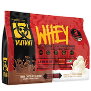 MUTANT WHEY – 2 Flavors in 1 Bag! 100% Whey Protein Powder, Gourmet Taste, 22g of Protein, 10.4 g EAAs, 5 g BCAAs, Fast Absorbing, Easy Digesting, Triple Chocolate and Vanilla Ice Cream - 1.8 kg