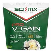 SCI-MX Pro-V Gain - 100% Vegan Vanilla Flavour Soy Protein Powder Isolate + B12 + Magnesium - Muscle Growth & Maintenance - Sugar Free, Non-GMO - 2.2KG (49 servings) 34g of protein per serving