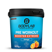 Bodylab24 Pre-Workout Booster Extreme 500g, Power-Formel aus den besten Aminosäure, Vitamin B6 und hochwertigen Pflanzenextrakten, idealer Energy-Booster bei intensivem Training, Orange