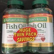 Nature’s Bounty Fish Oil Omega-3 1200mg Softgel 180 TWIN PACK - Exp.10/24+ (E6)