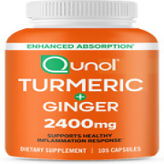 Qunol Turmeric Curcumin with Black Pepper & Ginger, 2400Mg Turmeric Extract with