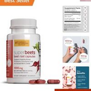 SuperBeets Beet Root Capsules Quick Release 1000mg - Supports Nitric Oxide Pr...