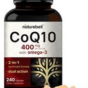 CoQ10 400mg with Omega 3 Fatty Acids 240* Capsules | Stable High Absorption F...