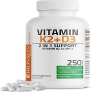 Vitamin K2 (MK7) with D3 Supplement Non-Gmo Formula 5000 IU 250 Caps