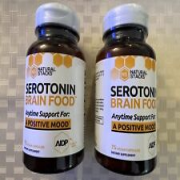 Lot Of 2 Natural Stacks Serotonin Brain Food VEGAN Capsules (75 Ct) Exp 8/26