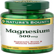 Nature's Bounty Magnesium, 500 mg Coated Tablets Mineral Supp 100 Ct (Pack of 3)