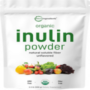 Organic Inulin FOS Powder Jerusalem Artichoke 2.2 Pounds Quick Water Soluble Pre