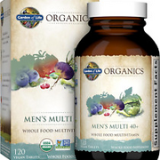 Garden of Life Men's 40+ Organic Whole Food Multivitamin: 120 Tablets, Vegan Mul