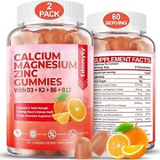 Sugar Free Calcium Magnesium Zinc Supplement Gummies with Vitamin 120 Counts