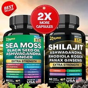 Zoyava Dynamic Vitality Bundle - Sea Moss 7000mg,Black Seed Oil 4000mg/ Shilajit