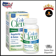 Colon Clenz Regularity & Detox Formula | 9 Herbs + Active Probiotics | 75 CT