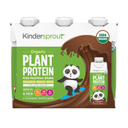 KinderSprout Organic Plant Based Kids Protein Nutrition Shake, Chocolate, 6pk