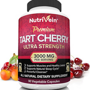 Nutrivein Tart Cherry Capsules 3000Mg - 90 Vegan Pills - for Pain Relief,Pain,Mu