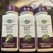 Nature's Way Sleep Well Supplement Valerian & Lemon Balm 50 Tablet Each Lot Of 3