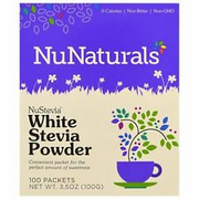 NuNaturals White Stevia Powder 100 x1g Sachets 0 Calorie Sugar Substitute