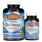 Carlson Labs, Wild Caught, Elite Omega-3 Gems, Natural Lemon Flavor, 1,600 mg