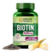 HIMALAYAN ORGANICS Biotin 10000 MCG Supplement For Men And Women With Keratin+Am