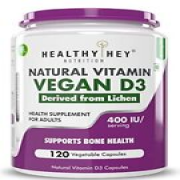 HealthyHey Vegan Vitamin D3 - Natural Plant Based - Non GMO - Gluten Free - 400
