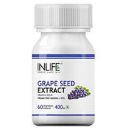 INLIFE Grape Seed Extract (Proanthocyanidins 95%) Antioxidant, 400 mg - 60 Veg