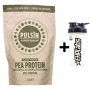 Pulsin Pea Protein Powder Vegan GF 250G + EHP Shaker DATED FEB/2023