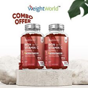 Iron, Vitamin C - 120 Gummies x2 - Immune Support - Healthy skin & hair - Energy