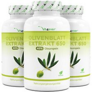 180 - 540 Capsules Olive Leaf Extract 650mg with 40% Oleuropein Vegan Vit4ever