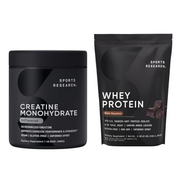 Sports Research Creatine Monohydrate (10.58 oz) and Dutch Chocolate Whey Protein (2 lbs), The Dynamic Duo for Lean Muscle Building, Improved Performance and Strength & Workout Recovery