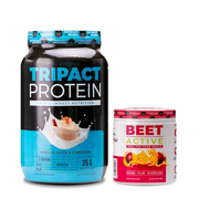 Nutrology TRIPACT Protein Powder, 7-in-1 Meal Replacement Shake, Vanilla Latte Cinnamon Flavor (40 Servings) Beet Active, Natural Pre-Workout Powder, Passion Fruit Flavor (30 Servings)
