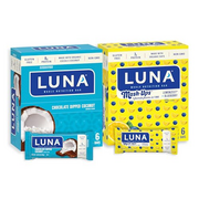 LUNA Bar - Variety Pack - Chocolate Dipped Coconut and LemonZest + Blueberry Mash-Ups - Gluten-Free - Non-GMO - 7-8g Protein - Made with Organic Oats - Low Glycemic - 1.69 oz. (12 Count)