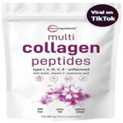 Multi Collagen Protein Powder Unflavor – Type I,II,III,V,X With Biotin 2 Pounds