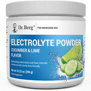 Dr. Berg Keto Electrolyte Powder: Cucumber Lime flavor, zero sugar, with 1,000mg