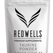 Taurine Powder REDWELLS No Additives Amino Acid GMO Free Vegan - 1Kg Pack