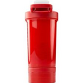Red Shaker Bottle w/ Metal mixer & Bottom compartment