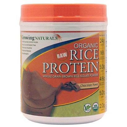 Organic Rice Protein Powder Chocolate 16.8 oz by Growing Naturals