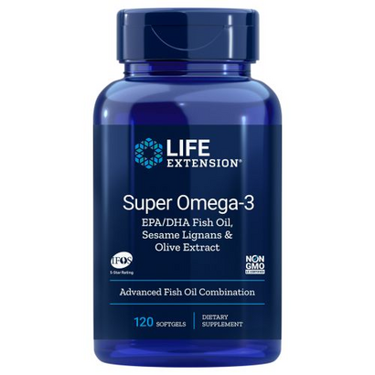 Super Omega3 EPA/DHA with Sesame Lignans & Olive Fruit Extract 120 Soft Gels by Life Extension