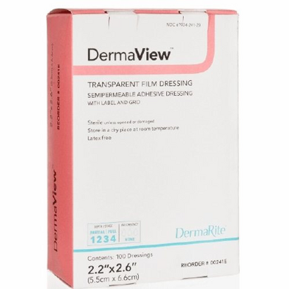 Transparent Film Dressing DermaView Roll 4 Inch X 11 Yard 2 Tab Delivery With Label Sterile 1 Each by DermaRite