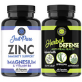 Just Pure Zinc + Magnesium & Vitamin B6 and Herbal Defense Immune Support 2PK