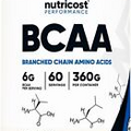 Nutricost BCAA Powder 60 Servings (Unflavored) - 6000mg Per Serving
