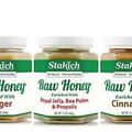 GIFT 12oz Ginger Honey, Cinnamon Honey, Royal Jelly Pollen Propolis Honey