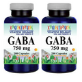 GABA 750mg 2X200 Caps Gamma Aminobutyric Acid USDA Facility