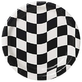 Creative Converting 8 Count Round Dinner Plates, Black and White Check