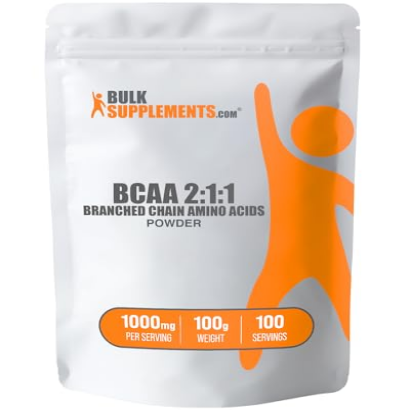 BulkSupplements.com BCAA 2:1:1 Powder - Branched Chain Amino Acids - BCAA Powder - BCAAs Amino Acids Powder - Amino Acid Powder - 6000mg per Serving, 16 Servings (100 Grams - 3.5 oz)