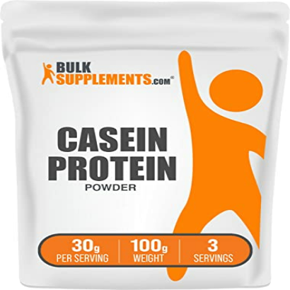 BULKSUPPLEMENTS.COM Casein Protein Powder - Micellar Casein Powder, Protein Powder Casein, Casein Powder - Unflavored & Gluten Free, 30g per Serving, 100g (3.5 oz)