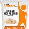 BULKSUPPLEMENTS.COM Organic Rice Protein Powder - Unflavored Protein Powder, Plant Protein Powder - Vegan Protein Powder, Dairy Free & Gluten Free - 30g per Serving, 100g (3.5 oz)