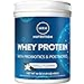 MRM Nutrition Whey Protein | Vanilla Flavored |18g Protein | with 2 Billion probiotics + Digestive enzymes + BCAAs | High Absorption + Digestion | Hormone + antibiotic Free | 17 Servings