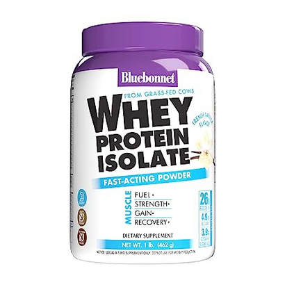 Bluebonnet Nutrition Whey Protein Isolate Powder, 14 Serving, Vanilla, 1 lb