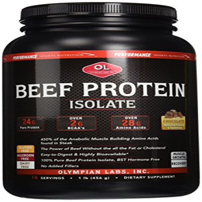 Olympian Labs Beef Protein Isolate lb, 1 Pound, Chocolate, 16 Ounce (03273)