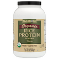 NutriBiotic Certified Organic Rice Protein Plain, 3 Pound | Low Carbohydrate Vegan Protein Powder | Raw, Certified Kosher & Keto Friendly | Made Without Chemicals, GMOs & Gluten | Easy to Digest