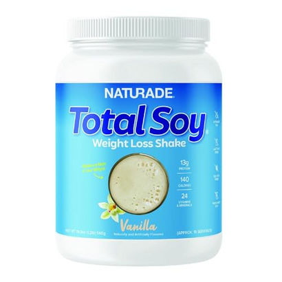 Naturade Total Soy Protein Powder - 13g Protein & 140Cal per Servings, Zero Trans Fat, Non-GMO Soy - Lactose & Gluten Free - Vanilla (15 Servings)